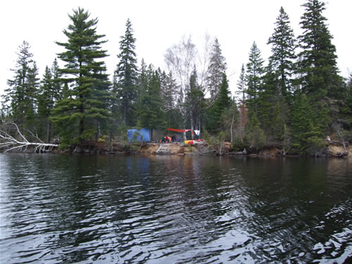 Island camp site on Craig Lake.