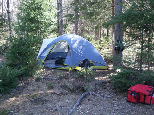 Tent setup on Potter Lake.