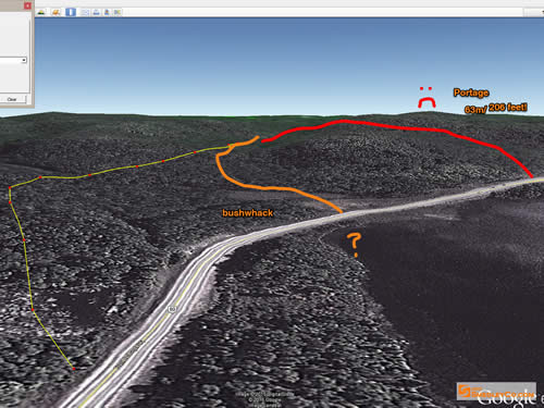 Original plan of attack for Little McCauley Lake.