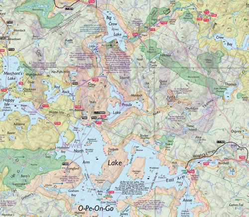 Map - Big Crow Lake Cabin Algonquin Park.