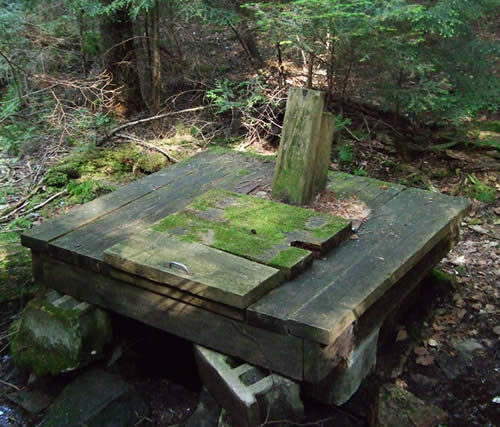 Natural spring at Big Crow Lake Cabin.