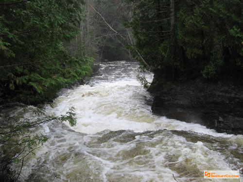 A ledge in the river.