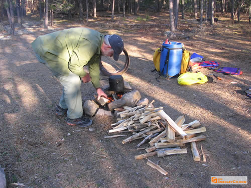 Wood for the fire, from a pile conveniently left there.