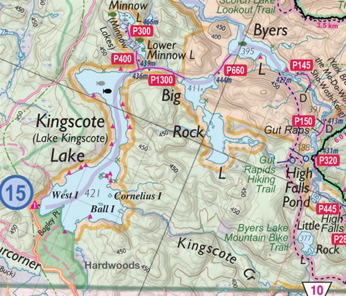 Map - Byers Lake / High Falls Algonquin Park