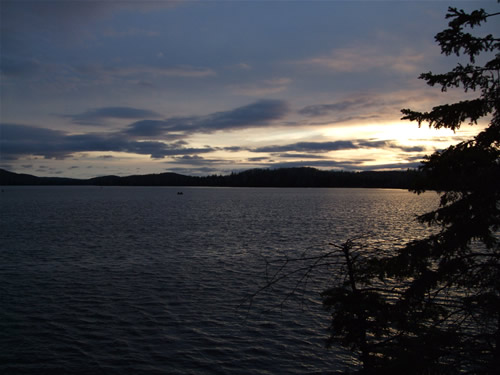 Sunset and clouds on Craig Lake.