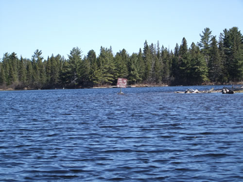 Canoe Lake direction signage.