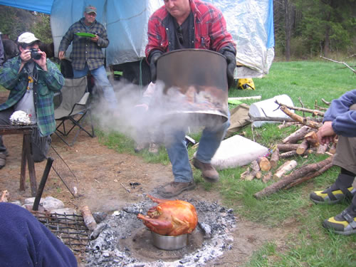 Tony, a true wilderness chef.