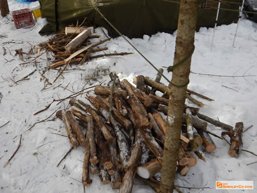 The start of gathering enough wood to keep warm.